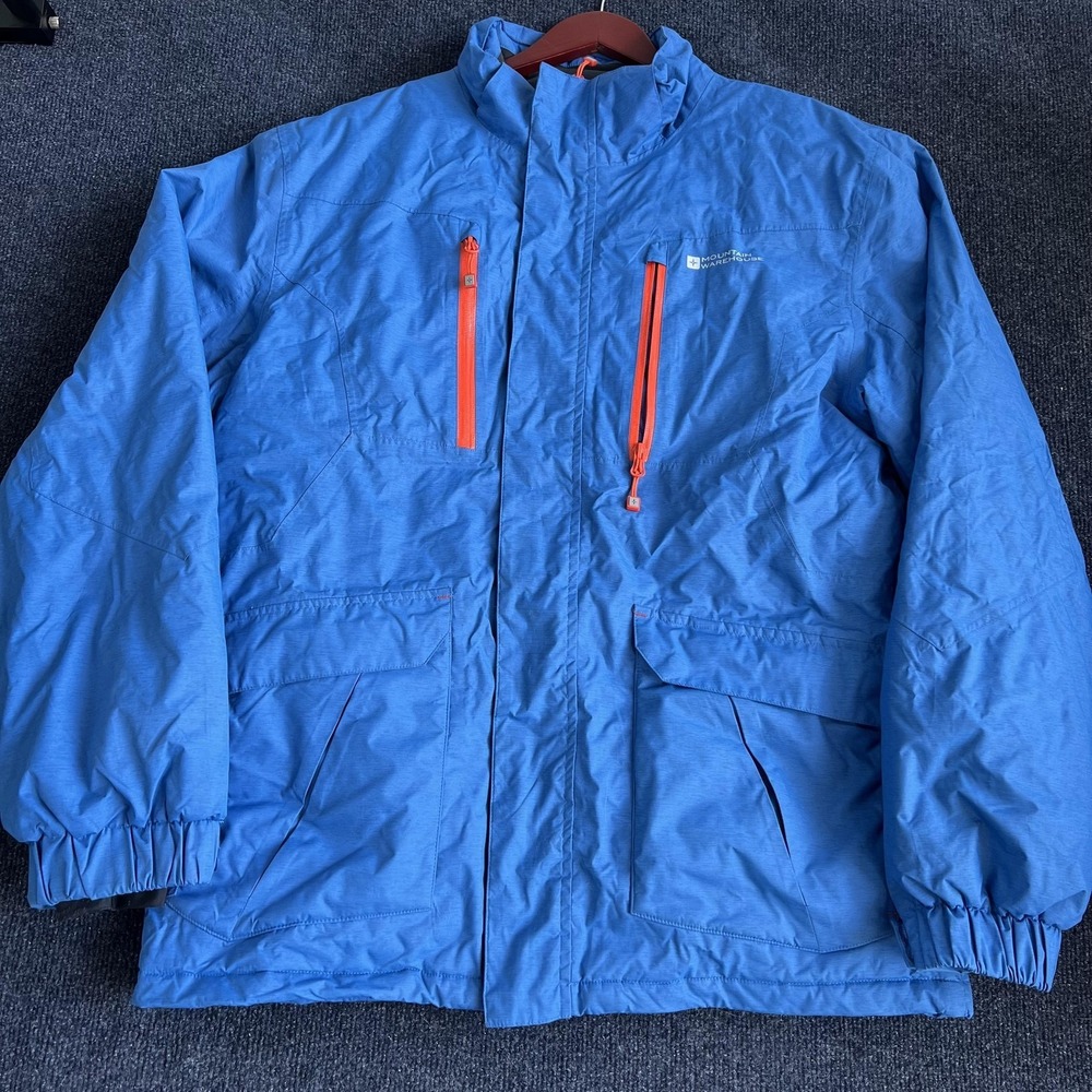 Mountain Warehouse‎ Snow Jacket Mens Medium Blue Hooded Ski Waterproof Insulated